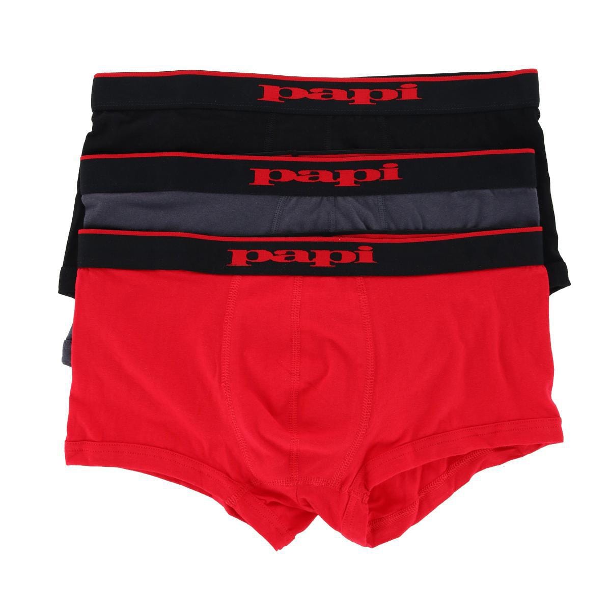 Men's Solid Brazilian Cut Trunks (3 Pack) by Papi