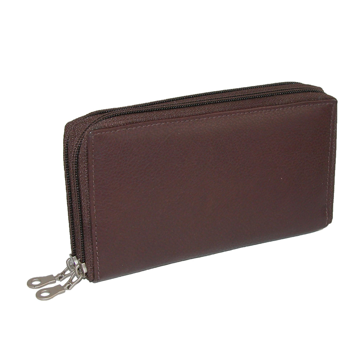 CTM Leather Solid Color Checkbook Cover Wallet