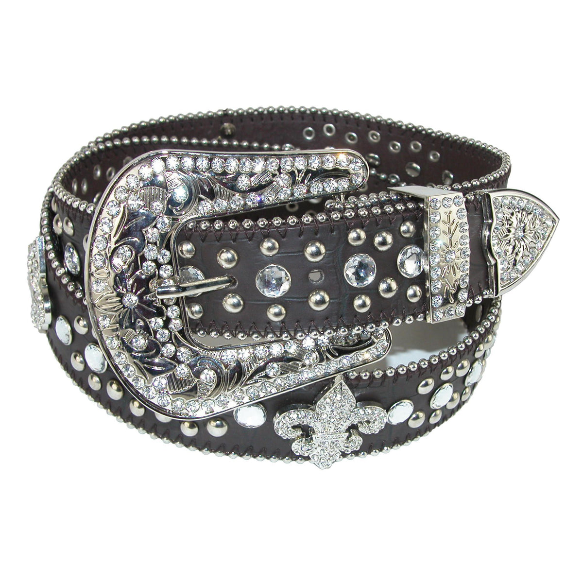 B.B. Simon Hair on Hide Bling Belt 34