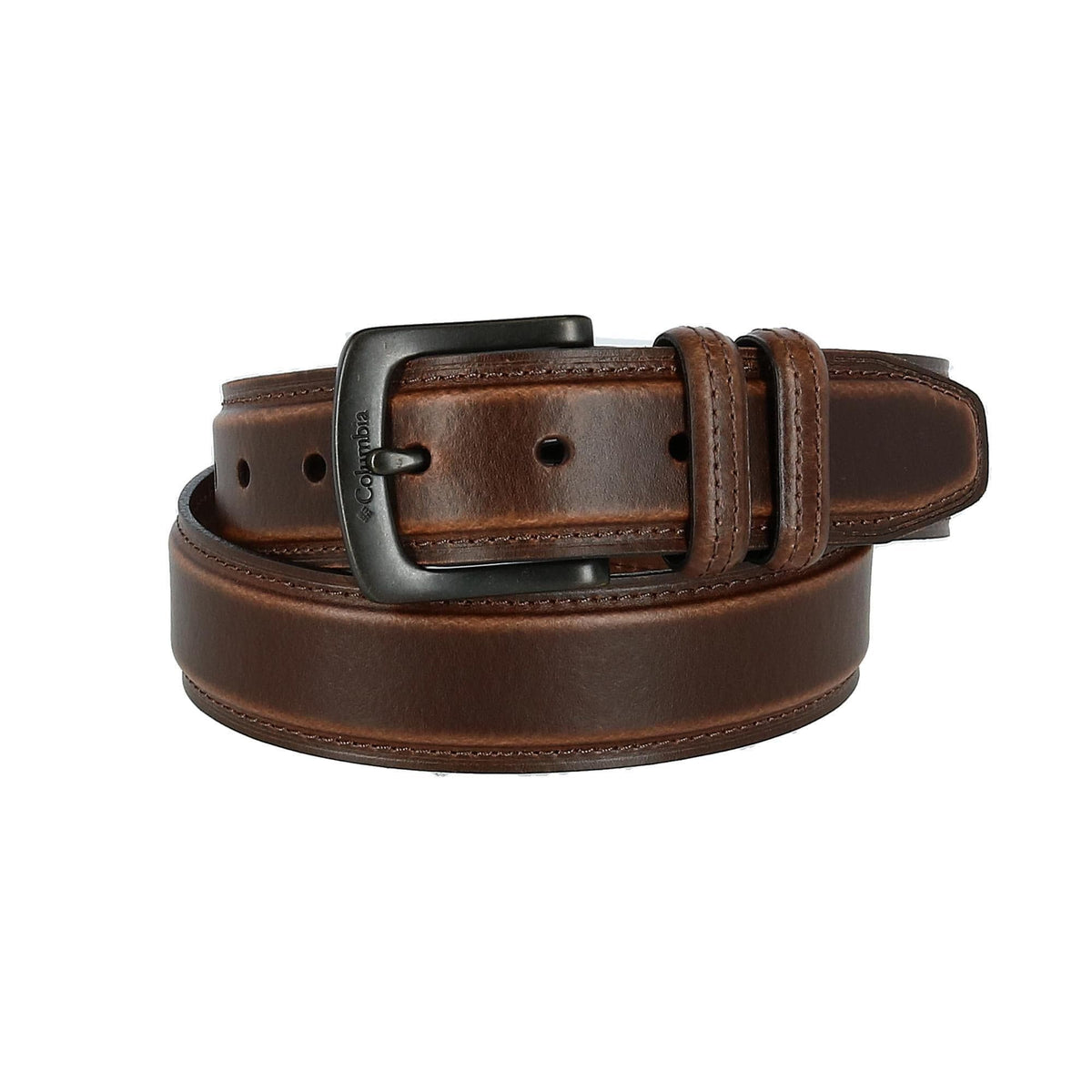 Men s Leather Double Loop Padded Belt by Columbia Casual And Jean Belts at BeltOutlet