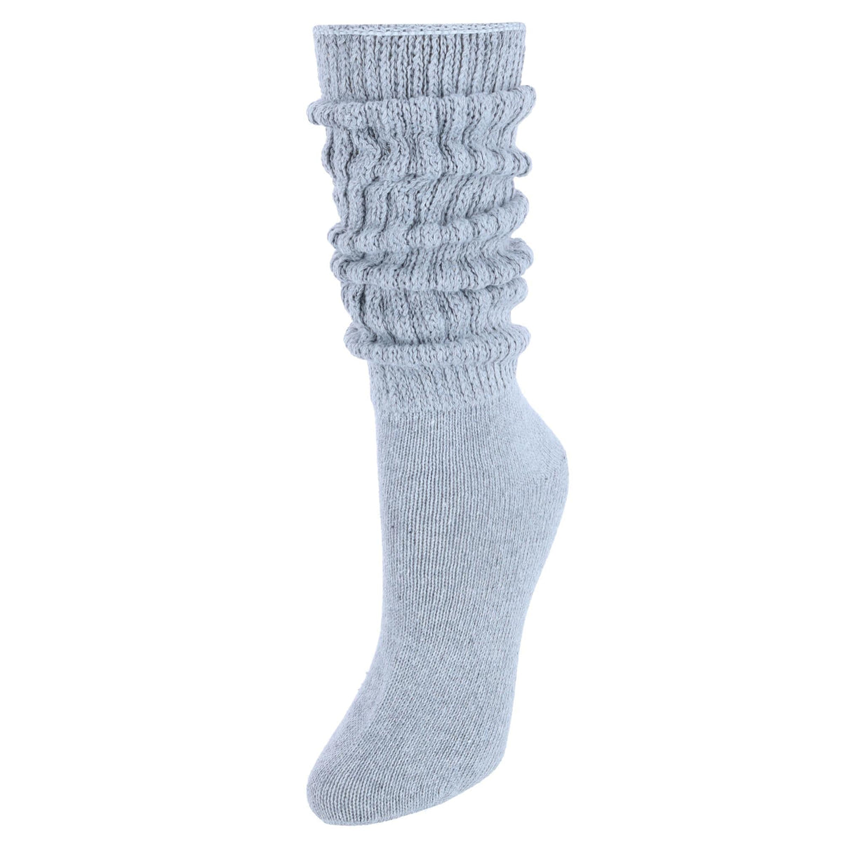 White All Cotton 3 Pack Extra Heavy Slouch Socks Made In USA 