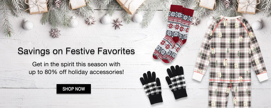 Savings on Festive Favorites! Get in the spirit this season with up to 80% off holiday accessories! width=