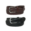 Boys' Leather Adjustable Braided Dress Belt (Pack of 2 Colors)