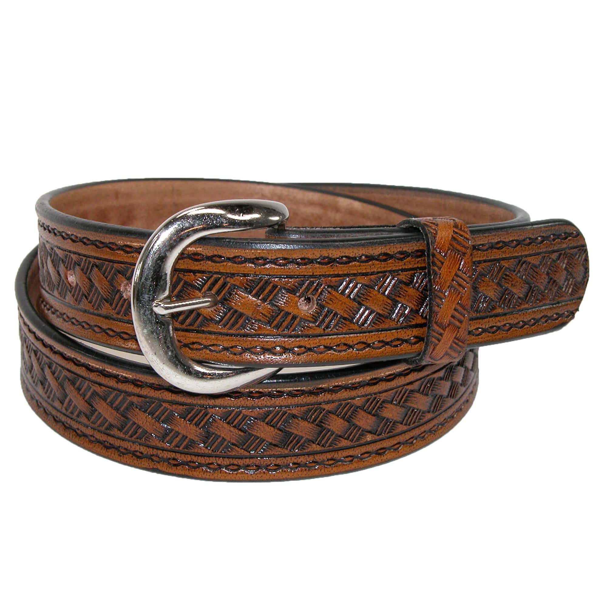  CTM® Men's Leather Western Belt with Removable Buckle :  Clothing, Shoes & Jewelry