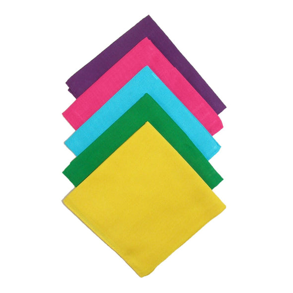 Multi Color Solid Bandanas (Pack of 5)