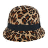 Women's Leopard Print Cloche Hat with Grosgrain band