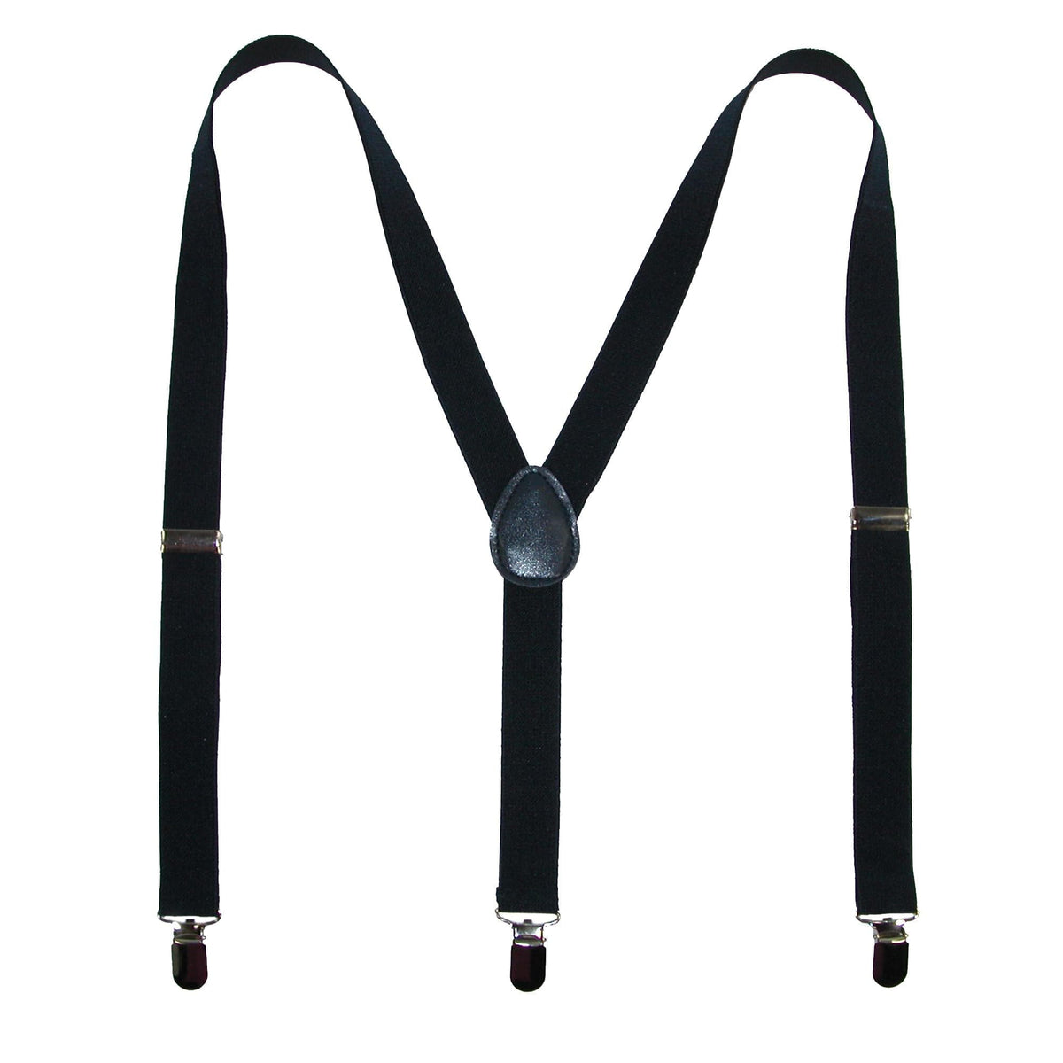 Elastic Solid Navy Clip-End Suspenders by CTM | Clip-End Suspenders at ...