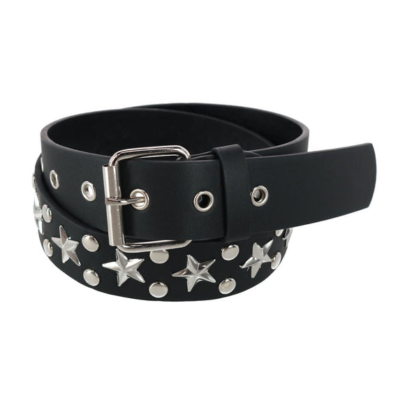 Unisex Studded Star Roller Buckle Belt