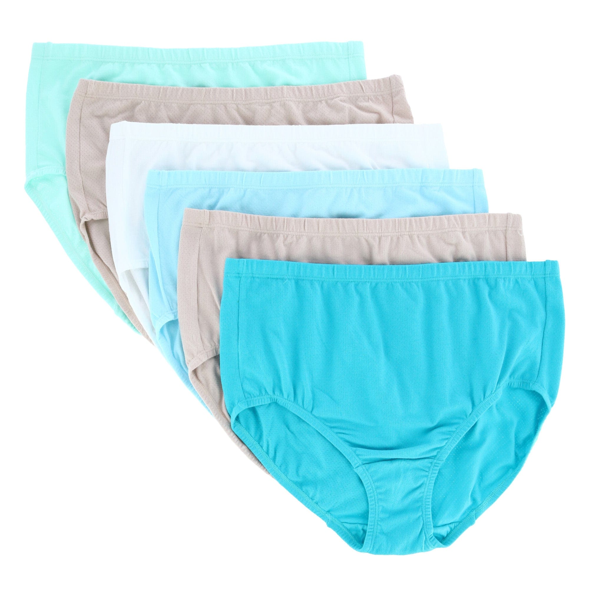 Fruit Of The Loom Fit For Me Women's Plus Size Breathable Cotton-Mesh Brief  6pk.