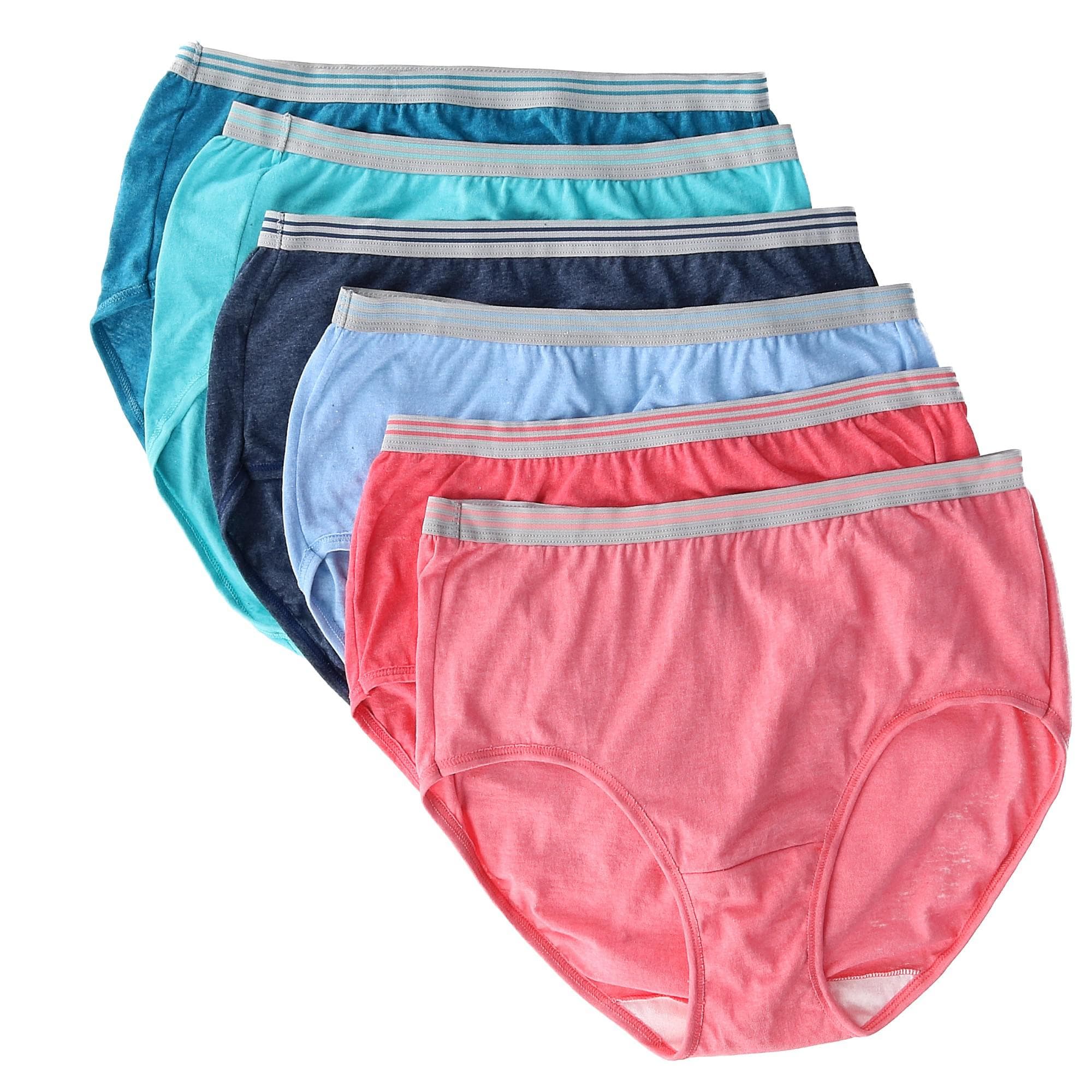 Women's Assorted Heather Brief Panties, 6 Pack 