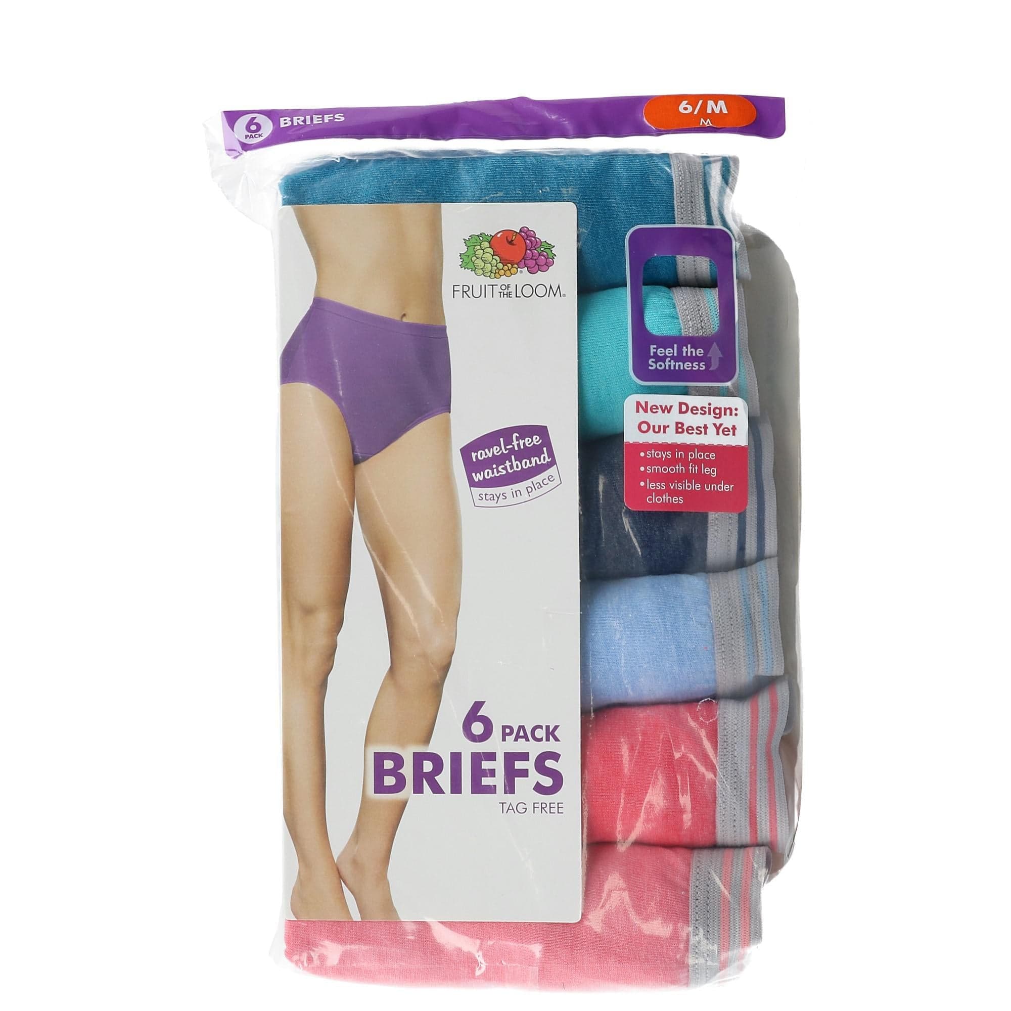 Buy Fruit of the Loom Women's Heathered Bikini Underwear (Pack of 6), 5,  Multi at