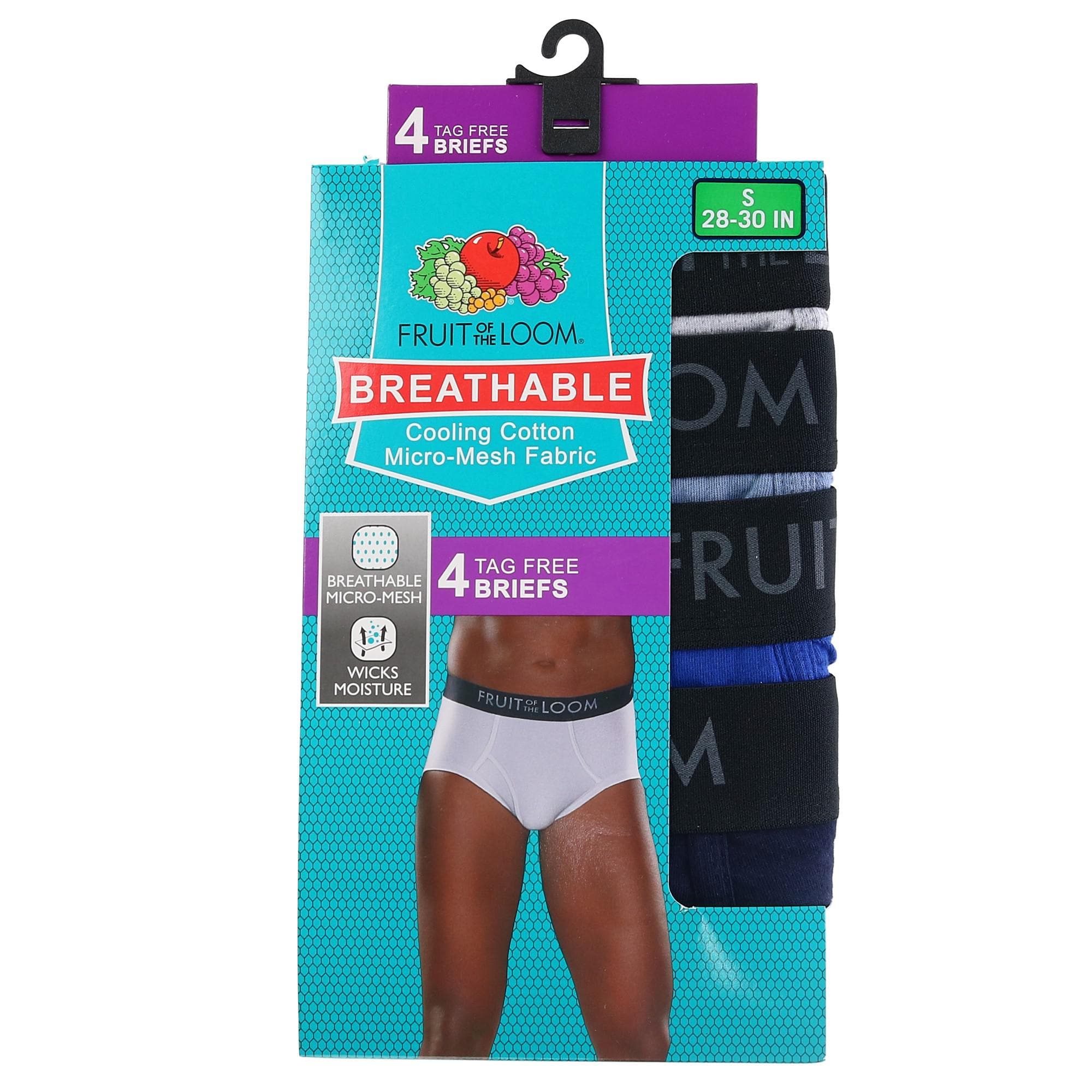 Fruit of the Loom Men's Breathable Micro-Mesh Assorted Color Briefs, 4 Pack