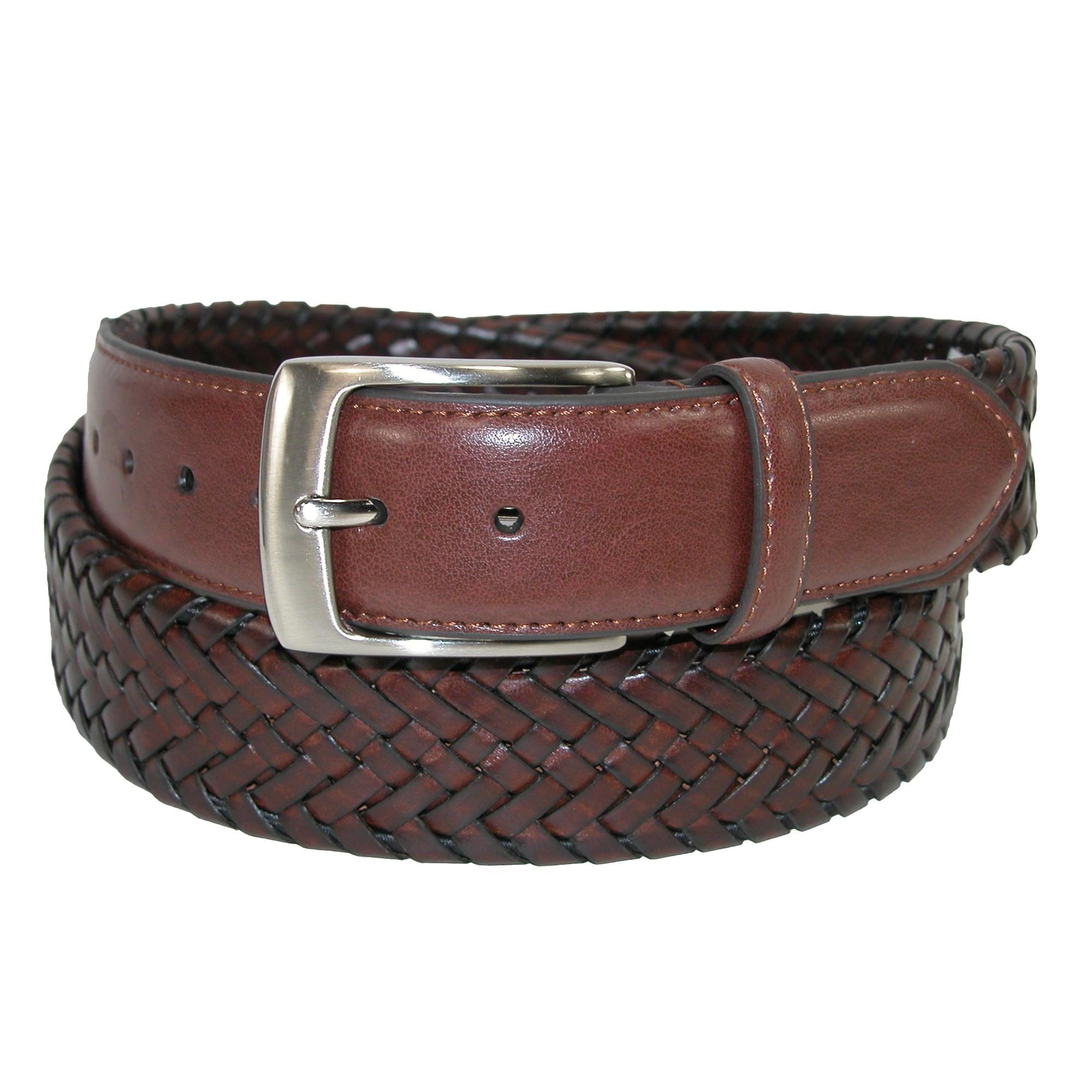 Mens Tommy Hilfiger Genuine Leather Belt Woven Size 44 Lacing