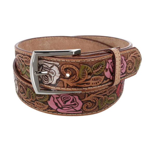 Women's Floral Embossed Western Belt