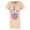 Women's Plus Size Iced Coffee Short Sleeve Night Shirt