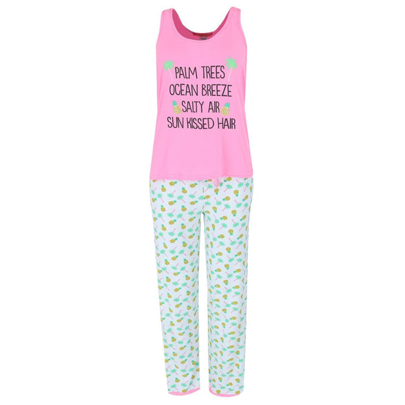 Women's Tropical Pineapple Tank and Pants Pajama Set