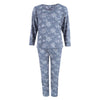 Women's Plus Henley & Pant Grey Floral Set