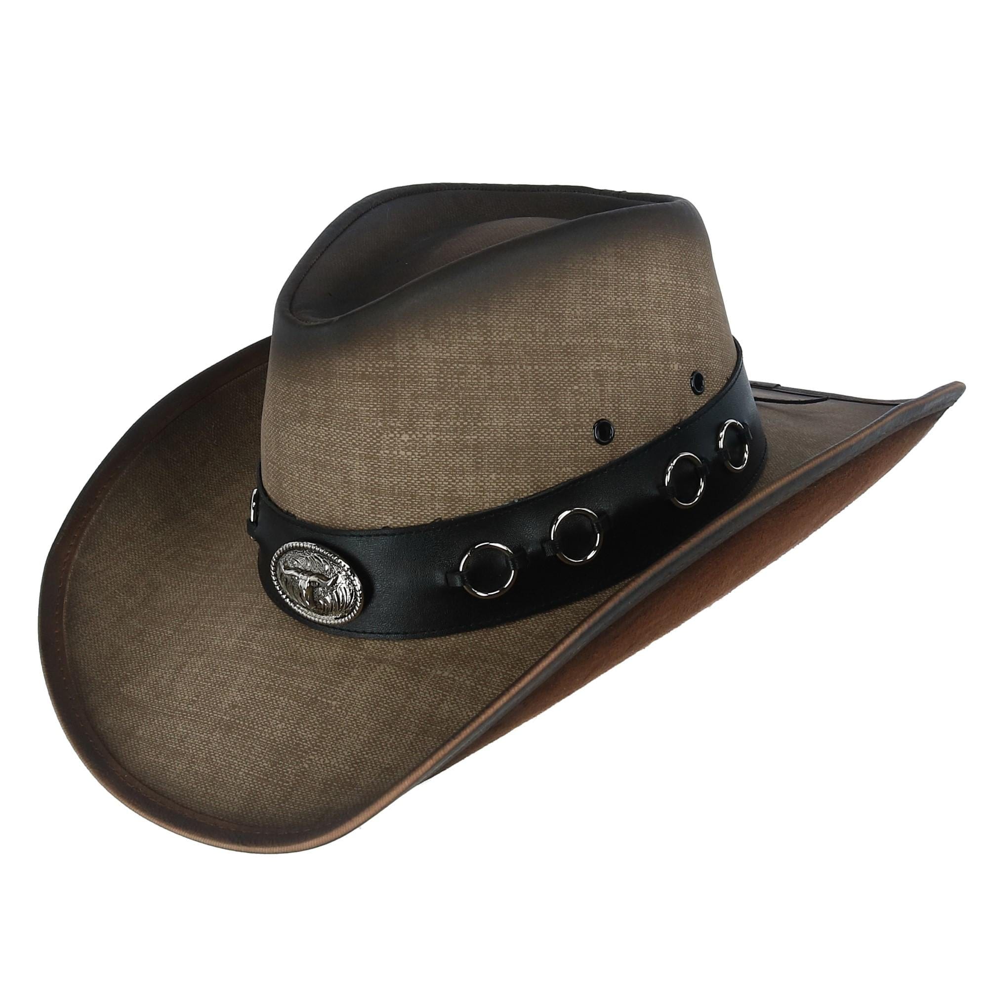 Men's Vegan Leather Western Hat with Conchos by Kenny K | Western Hats ...