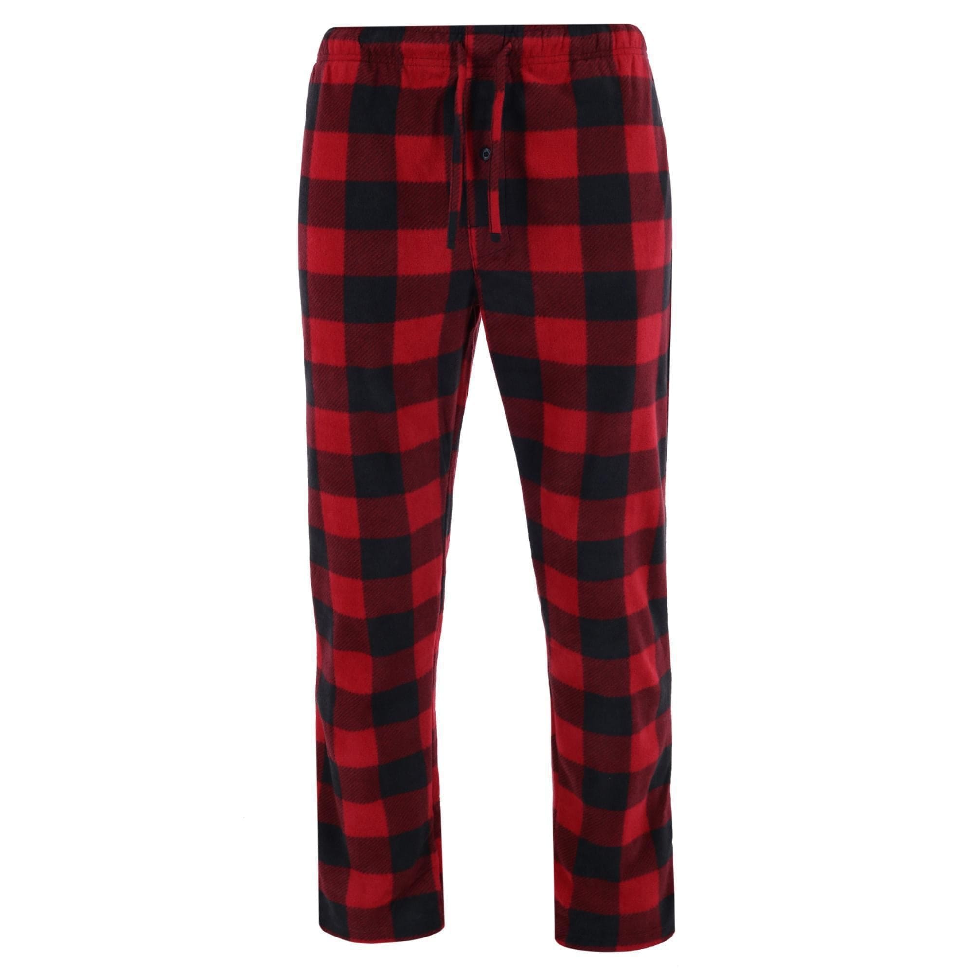 Hanes Men s Fleece Pajama Pants 2XL Red Buffalo Plaid