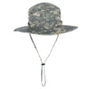 Men's Crushable Wide Brim Camo Boonie Hat with Chin Cord