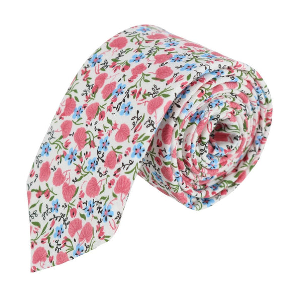 Men's Cotton Floral Slim Tie