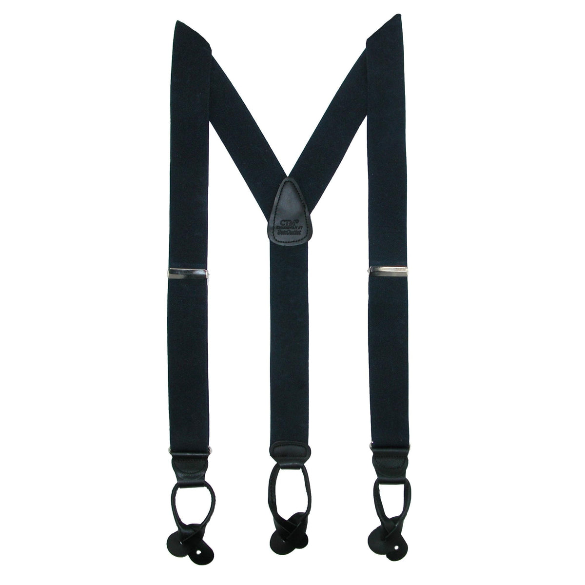 Men's Elastic Button End Dress Suspenders with Silver Hardware by CTM ...