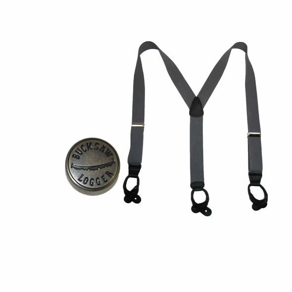 Men's Big & Tall Elastic Button End Suspender with Bachelor Buttons