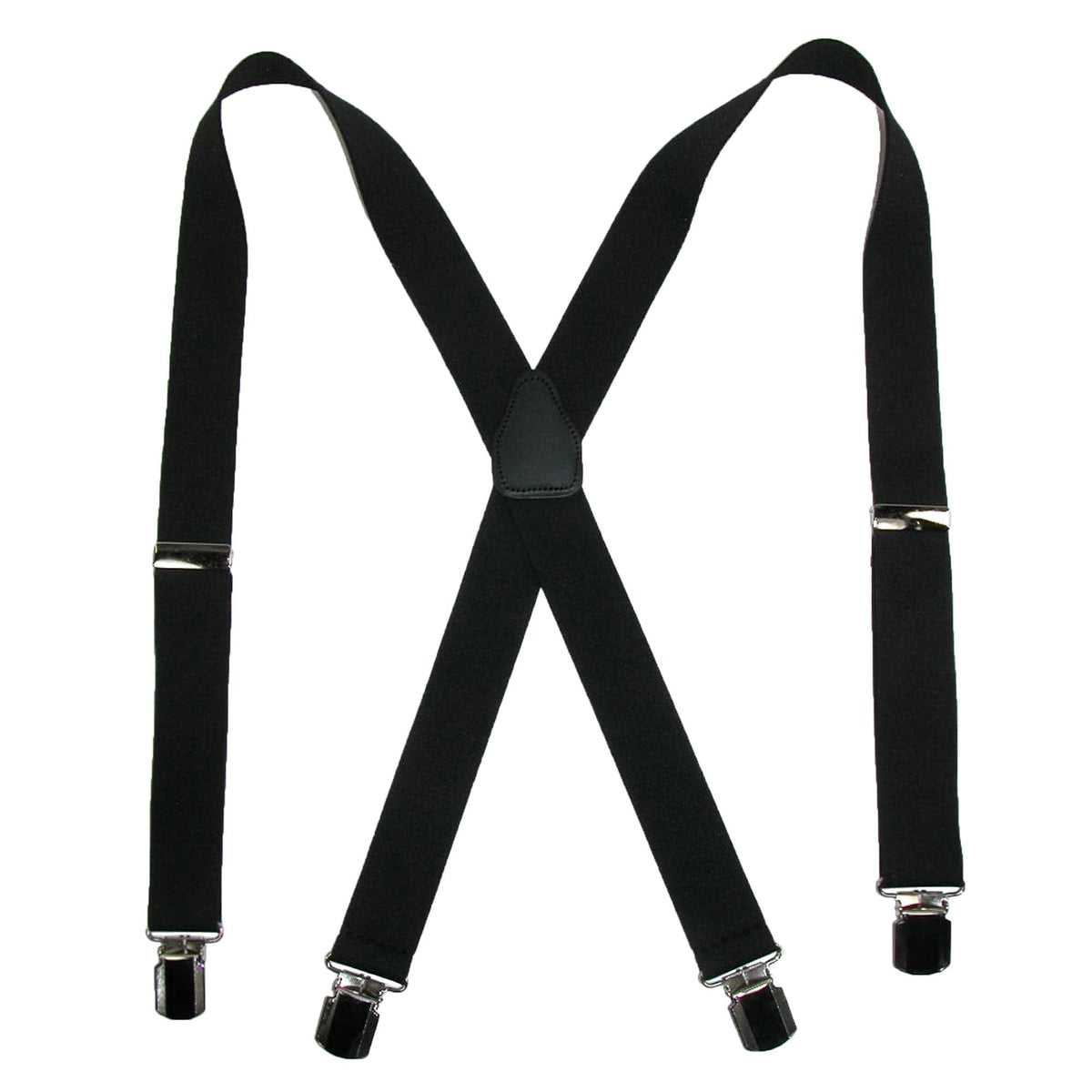 Men's Elastic with Anti Slip Pin Clip 1 1/2 Inch Solid Suspenders by ...