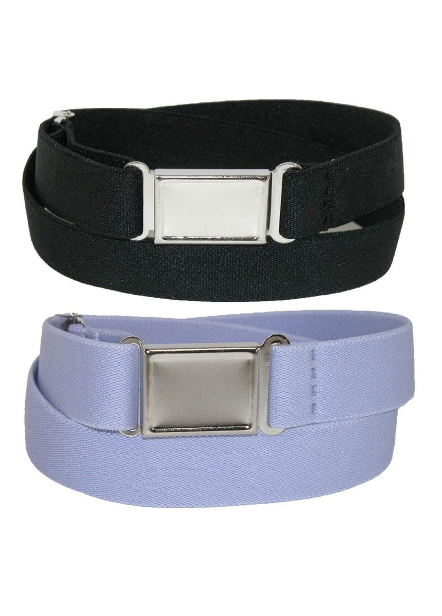 Plus Size Elastic Belt with Magnetic No Show Flat Buckle (Pack of 2 ...