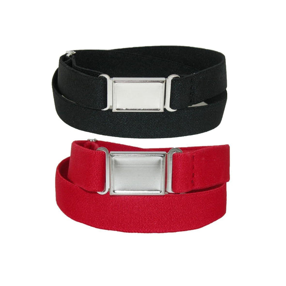 Plus Size Elastic Belt with Magnetic No Show Flat Buckle (Pack of 2 Colors)