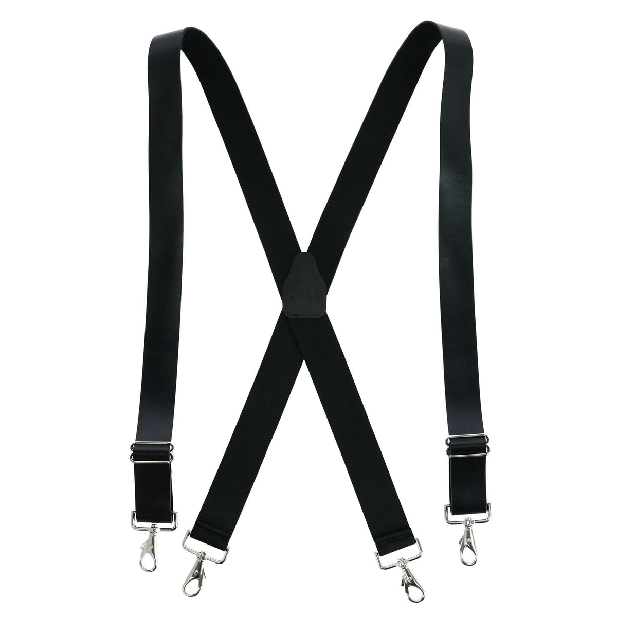 Men's Big & Tall Coated Leather Wide Width Suspenders with Metal Swivel ...