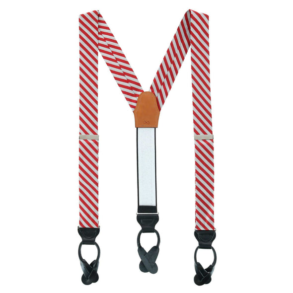 Men's Griswold Striped Herringbone Silk Suspenders