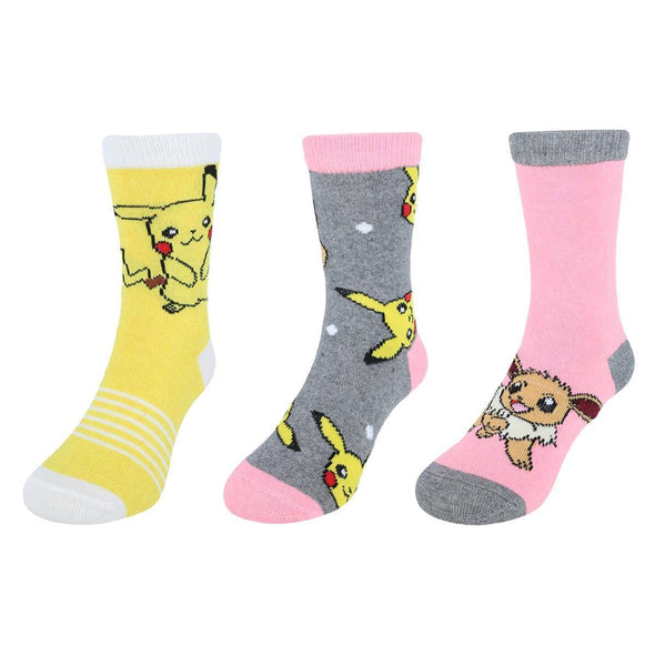 Kid's Pokemon Power Up Crew Novelty Socks (3 Pack)