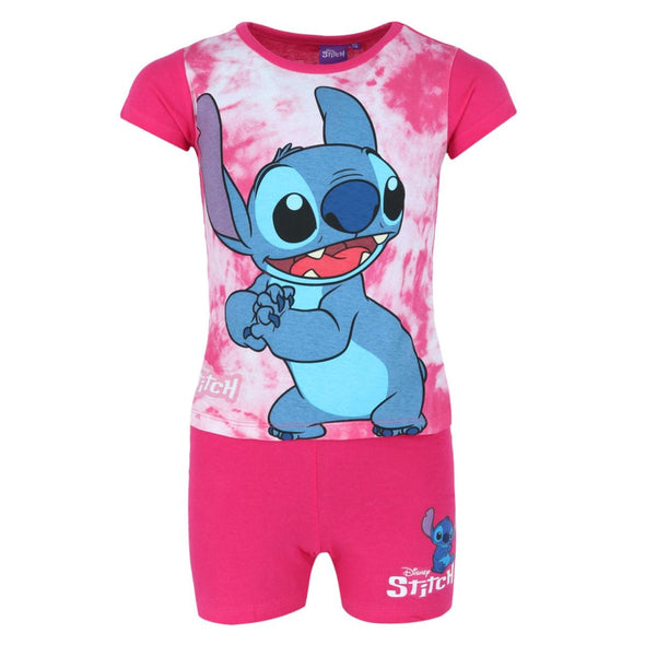 Girl's Disney Lilo Stich Tee and Shorts Pajama Set