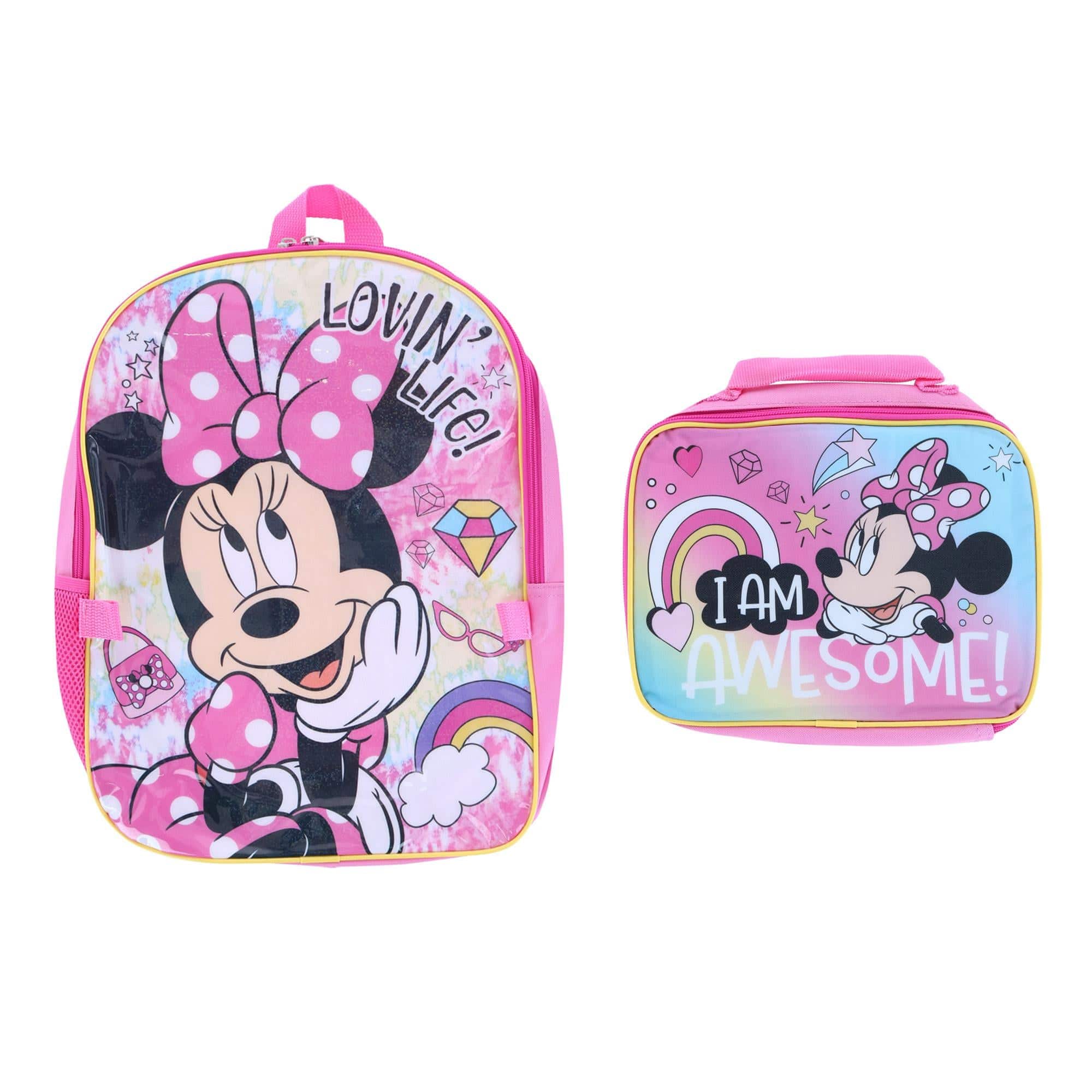 Minnie Mouse Character Authentic Licensed Pink Lunch bag with Water Bo
