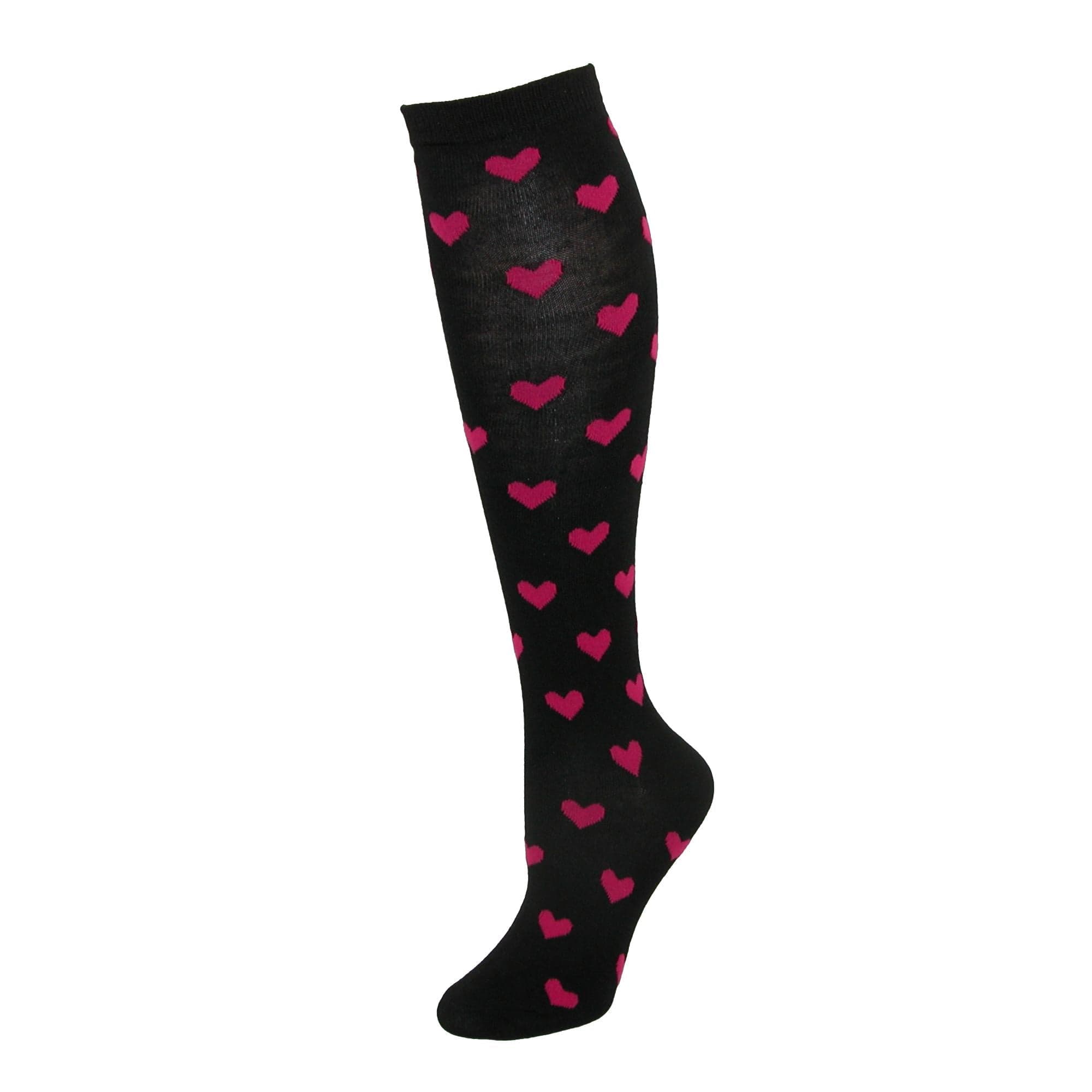 Women's Heart Print Knee High Socks by CTM | Knee and Thigh High Socks ...