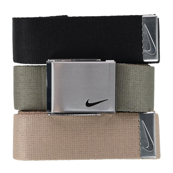 Men's 3-in-1 Web Belt Pack with Silver Buckle