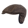 Men's Herringbone Wool Ivy Slim Cap with Earflaps