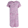 Women's Plus Size Paisley Short Sleeve Duster Sleep Gown